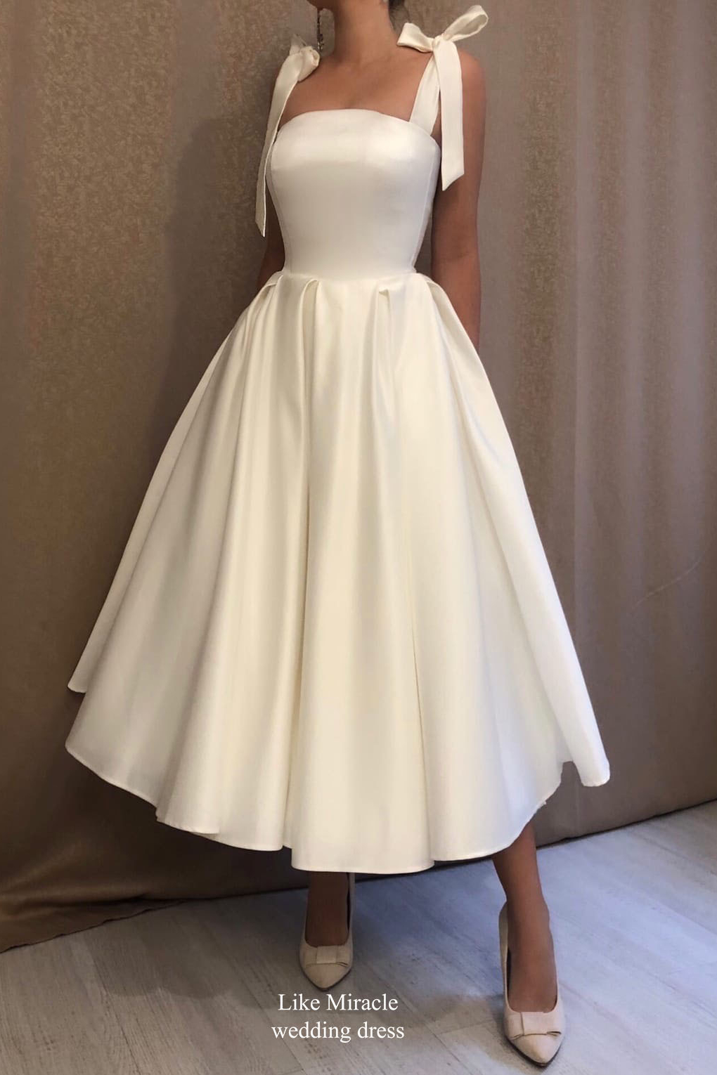 свадебное платье миди