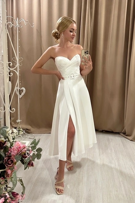 короткое свадебное платье