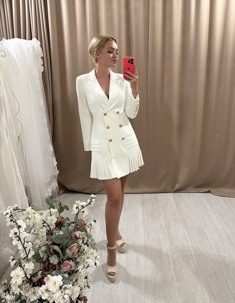 Белый пиджак на свадьбу женский Elsa