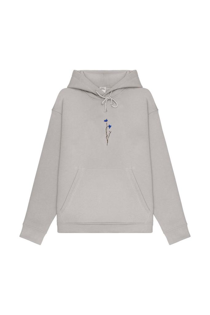 Худи Гербарий Василек светло-серое неутепленное
