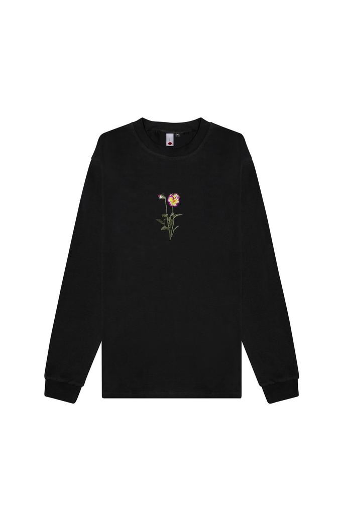 Лонгслив Гербарий Анютины глазки черный Гербарий