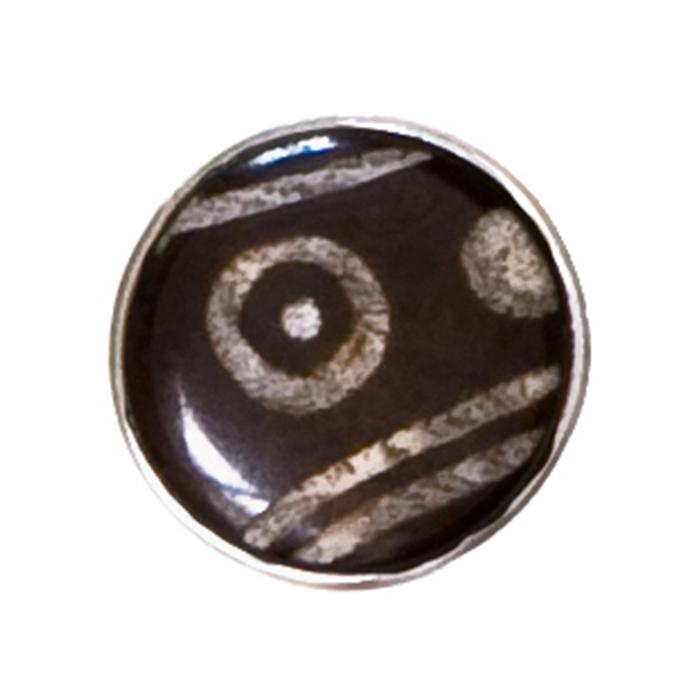 Бусина Дзи черная