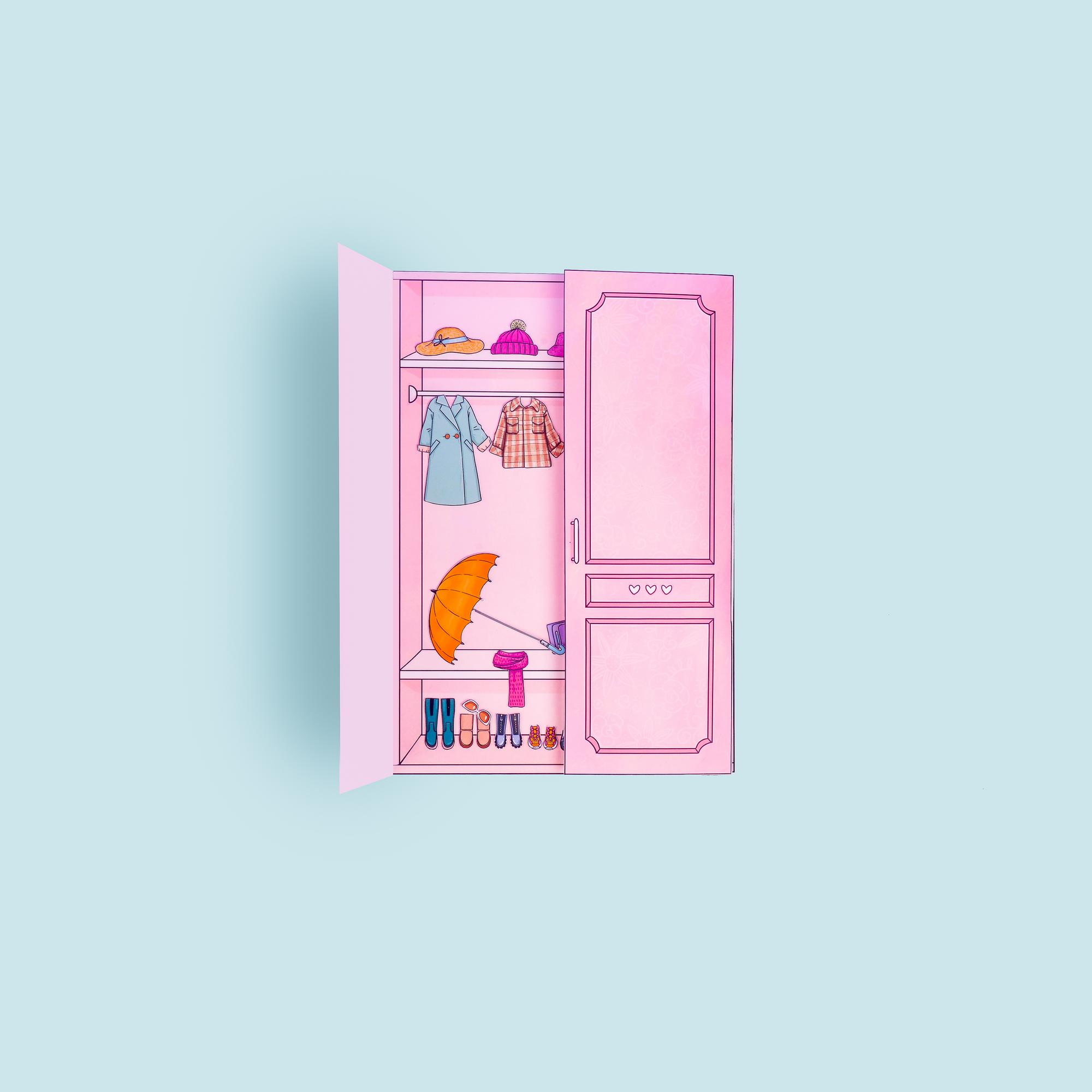 Шкаф с модной одеждой (PDF файлы для самостоятельной печати)