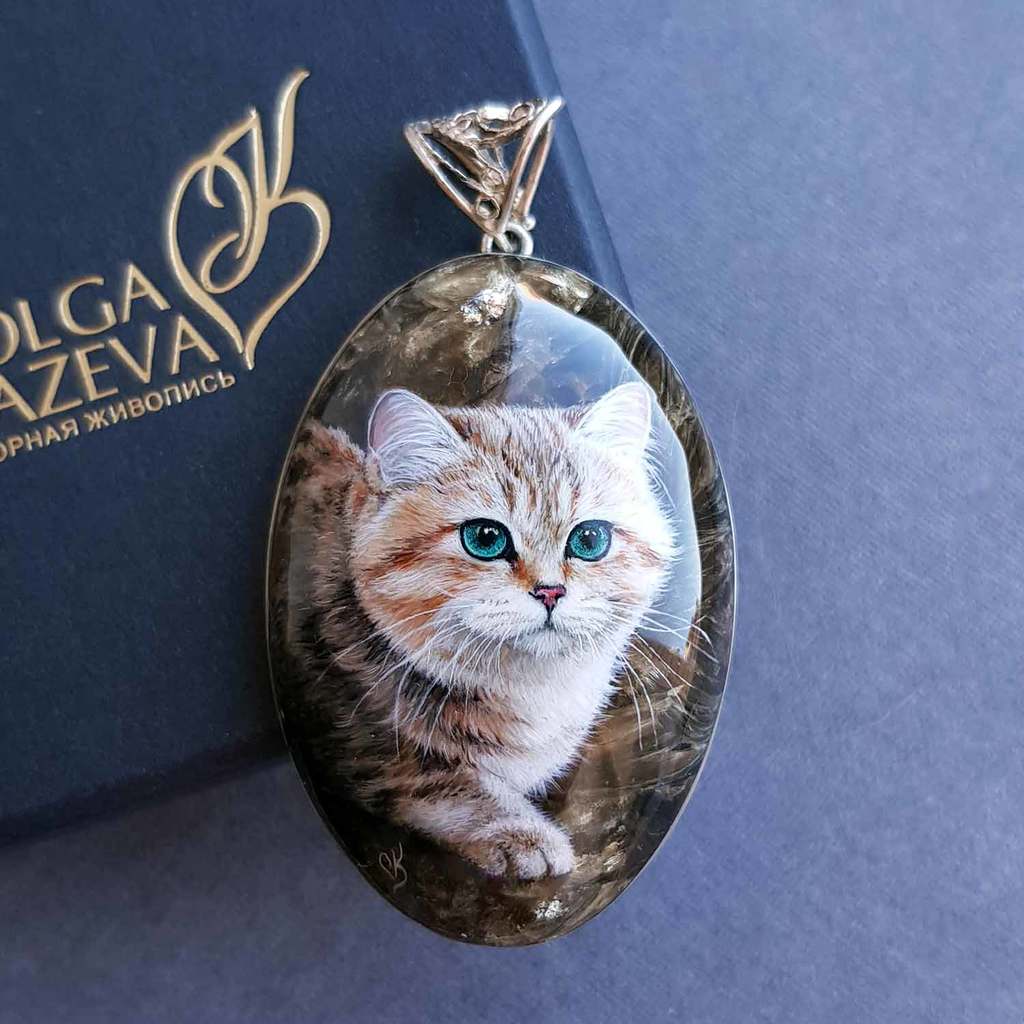 Кулон Лапушка - Художник Ольга Князева. Ювелирная живопись на камне  Фото 1