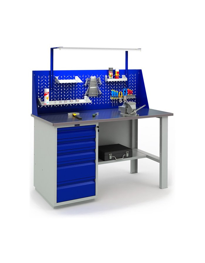 Верстак Profi 866x1400x700 (тумба WD-5+Экран 1400+Свет)