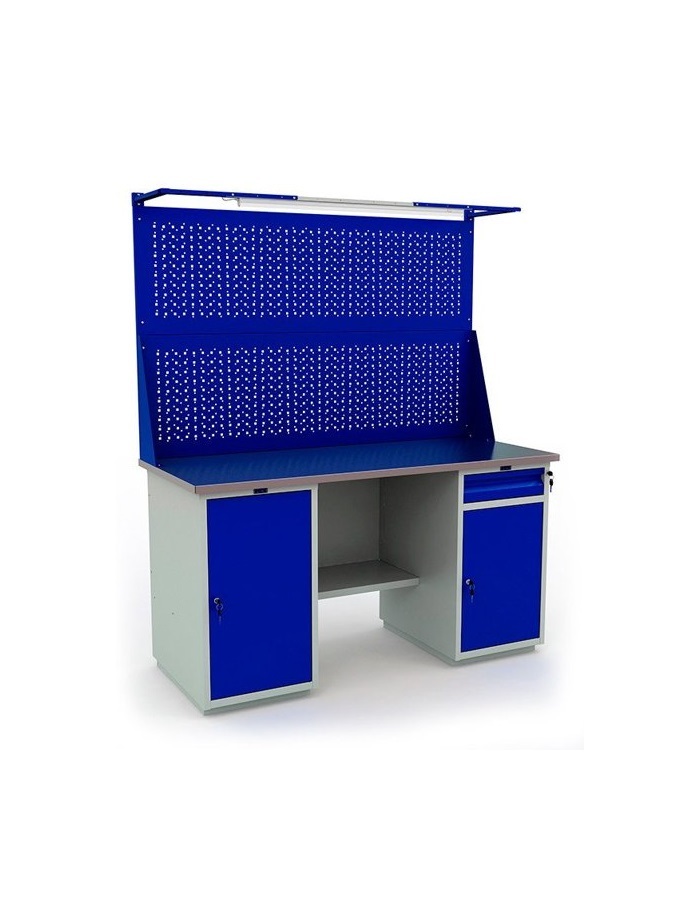 Верстак Profi 866x1600x700 (тумба WD-1 + тумба WD-2 + 2 экрана 1600 + Свет)