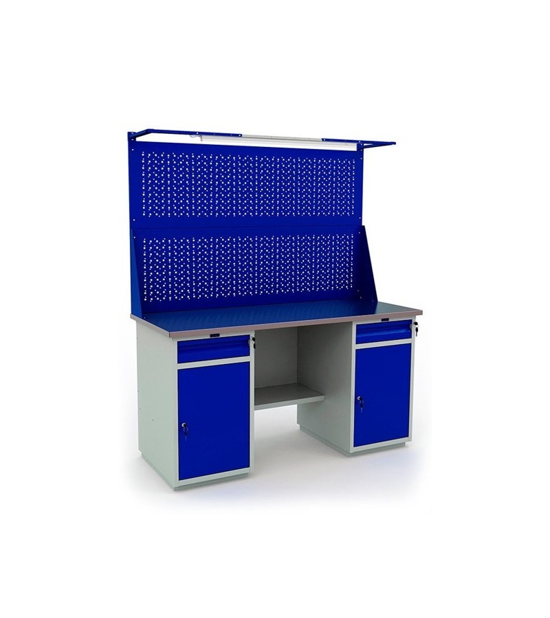 Верстак Profi 866x1600x700 (тумба WD-2 + тумба WD-2 + 2 экрана 160 + Свет)