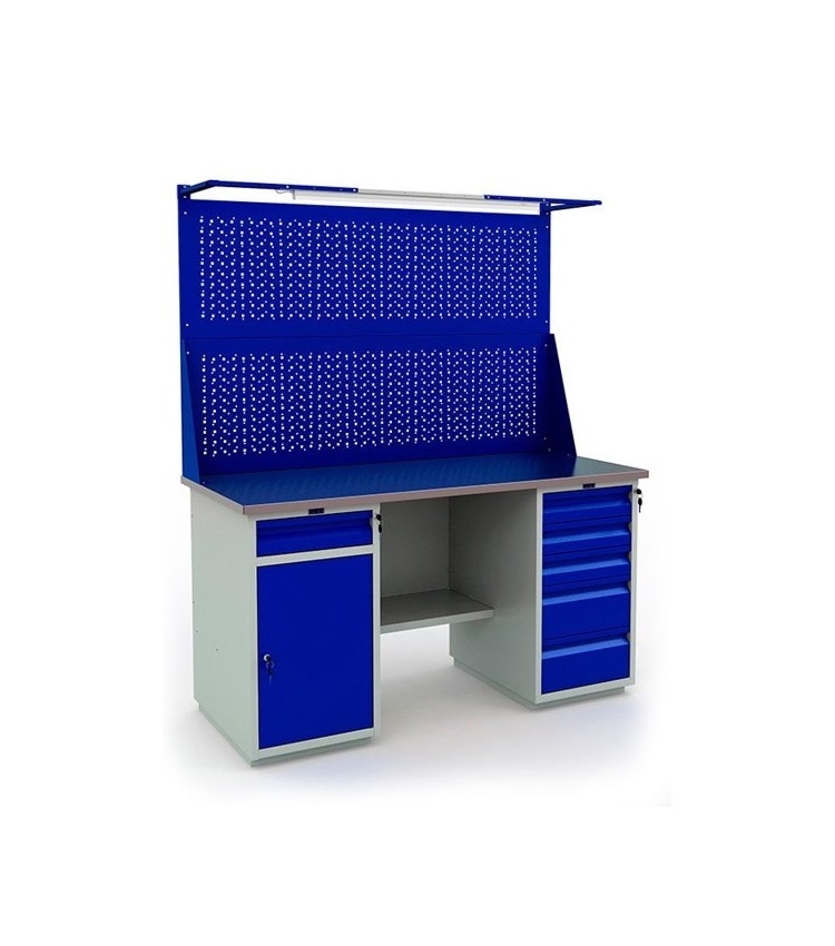 Верстак Profi 866x1600x700 (тумба WD-2 + тумба WD-5 + 2 экрана 1600 + Свет)