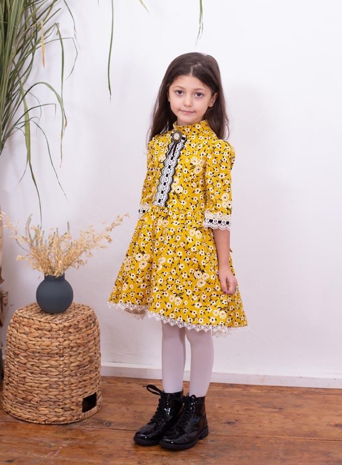 Платье для девочки МТ-422 горчица
