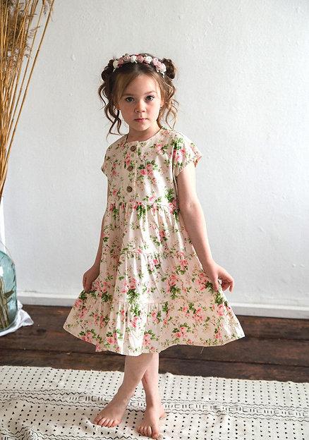 платье для девочки Л21-1 Ярусы розочки поплин