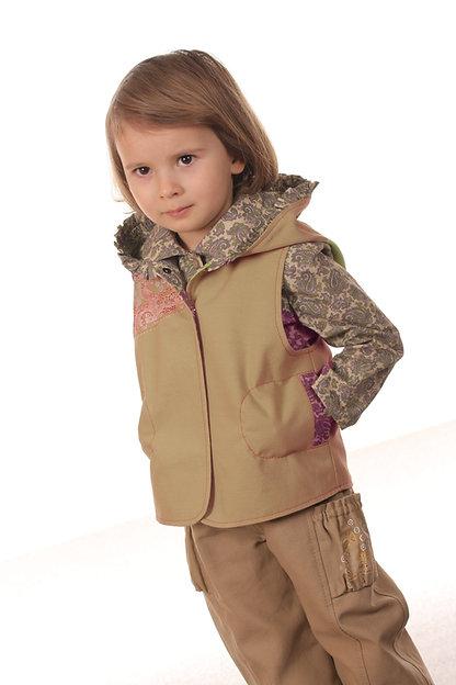 Жилет М168 для девочки бежевый
