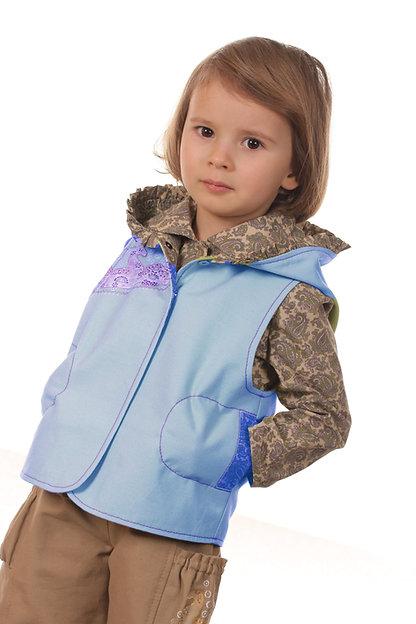 Жилет М168 для девочки голубой