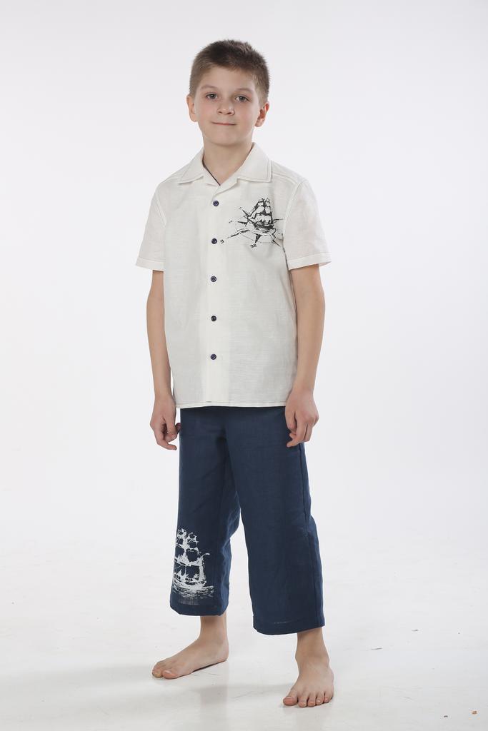 М 140 рубашка для мальчика ПРИНТ