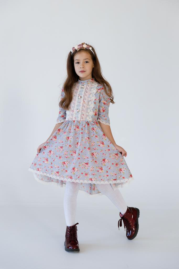 Платье МТ-422 серые цветы