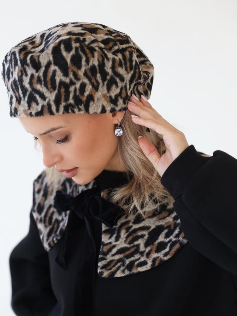Берет женский Леон леопард