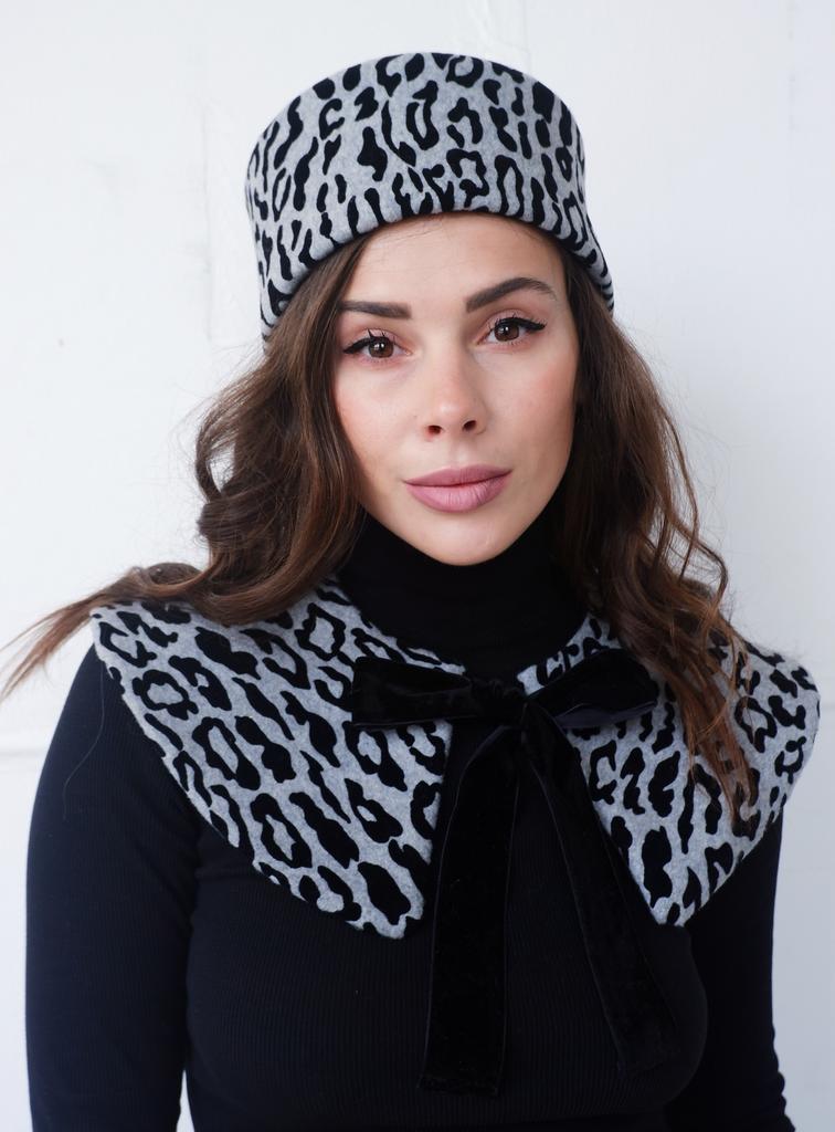 Воротник леопард серый