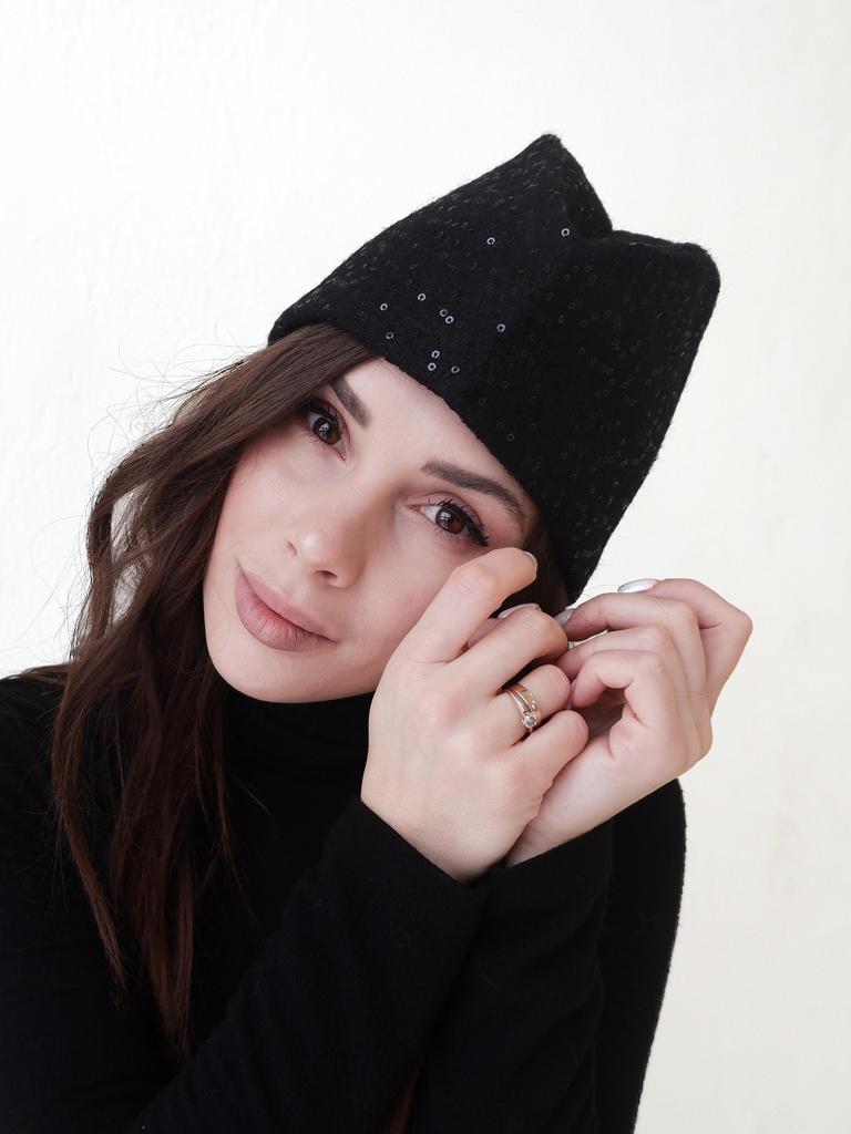 Ш25-4 шляпа женская ПИЛОТКА пайетки