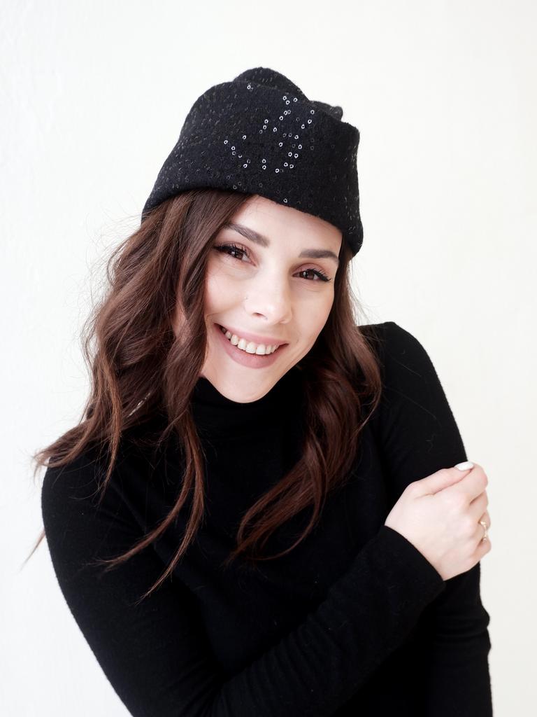 Ш25-5 шляпа женская ПИЛОТКА с отворотом пайетки