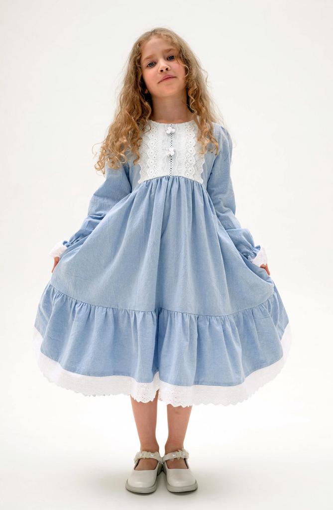 Л 24-13 платье для девочки АНЕТТ голубой