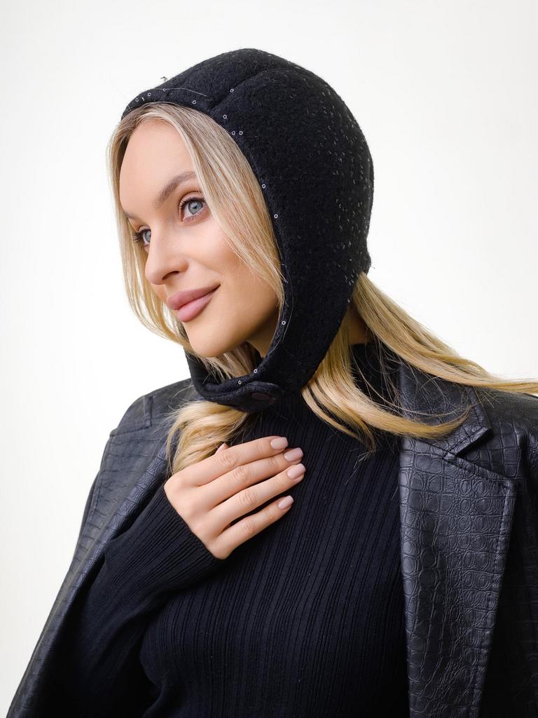 Ч26-1 Чепчик пайетки черный