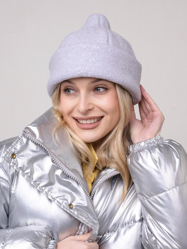 Луковка с отворотом пайетки сапфир