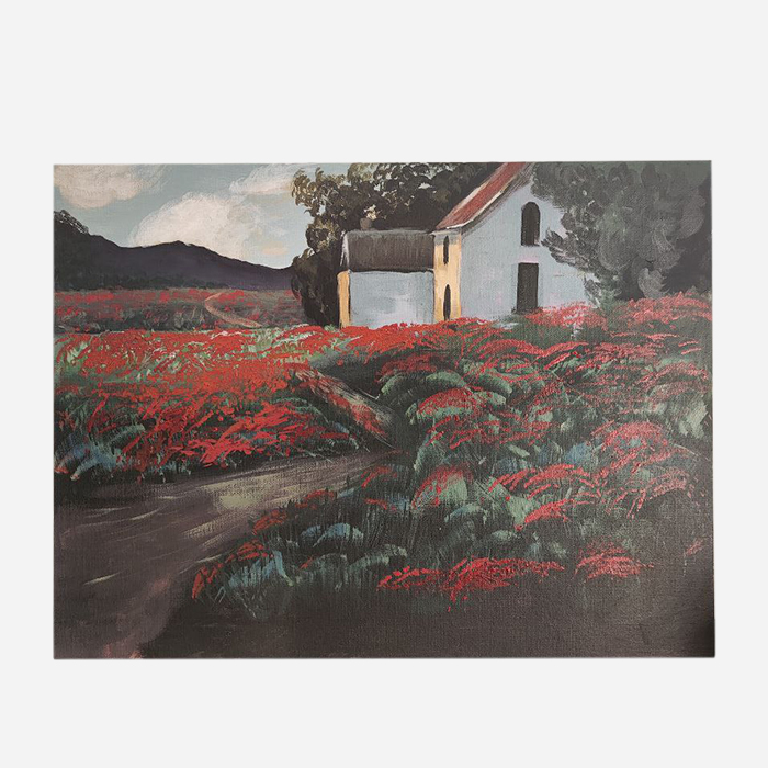 пейзаж, маки, поле, с маками, цветы, россия, вечер, природа, холст, акрил, художник, художница, елена гурьева