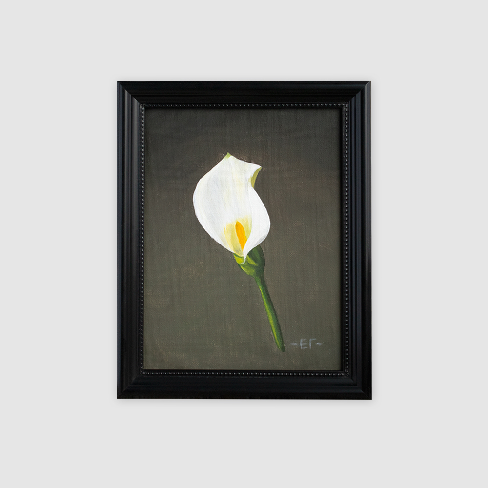 картина цветок калла белый елена гурьева