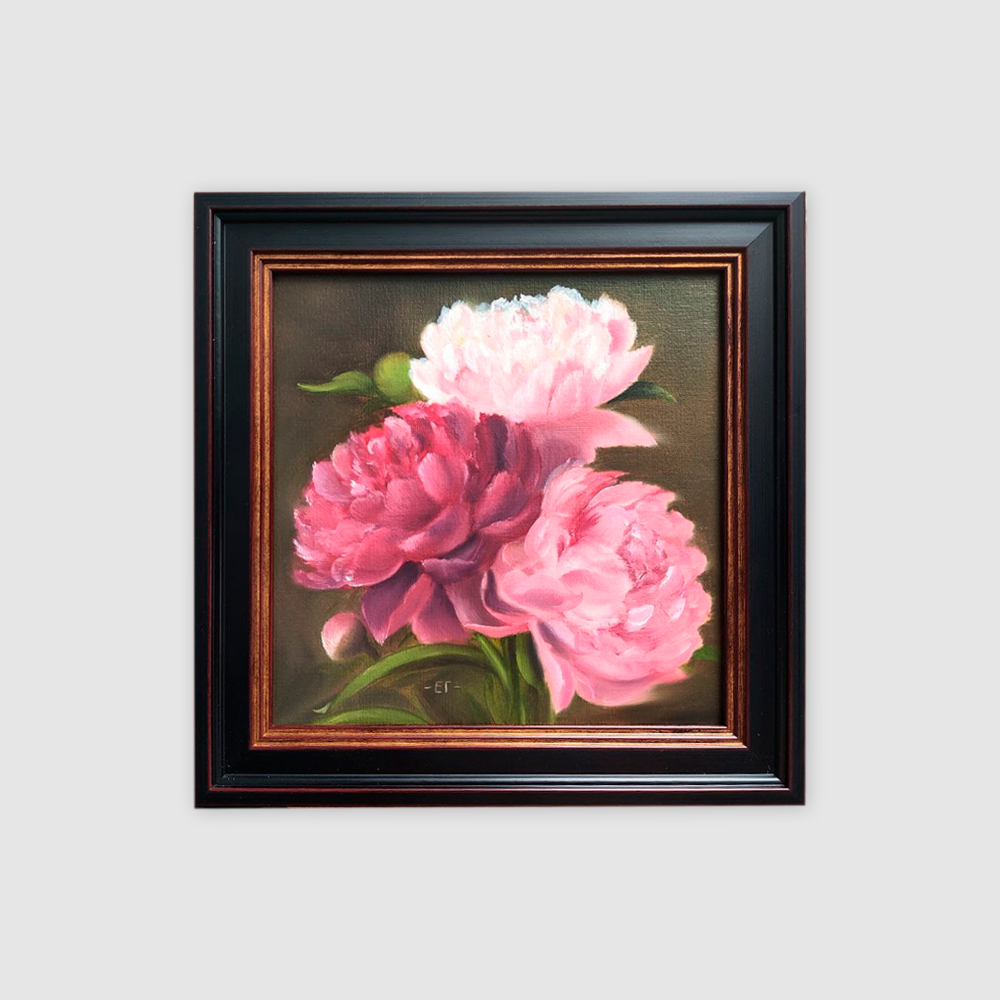 пионы картина маслом елена гурьева