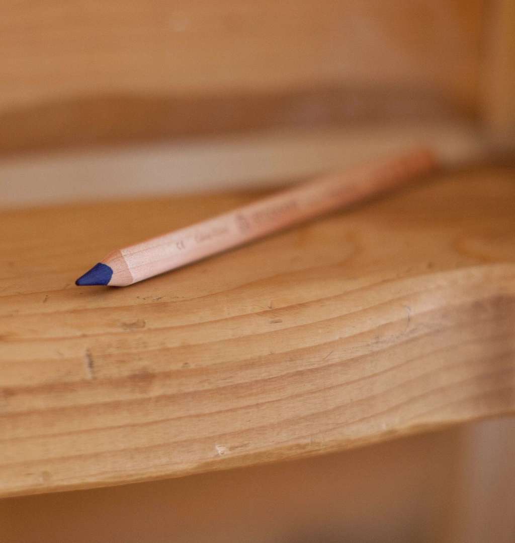 Карандаш трехгранный нелакированный AMS (АМС), шт - синий