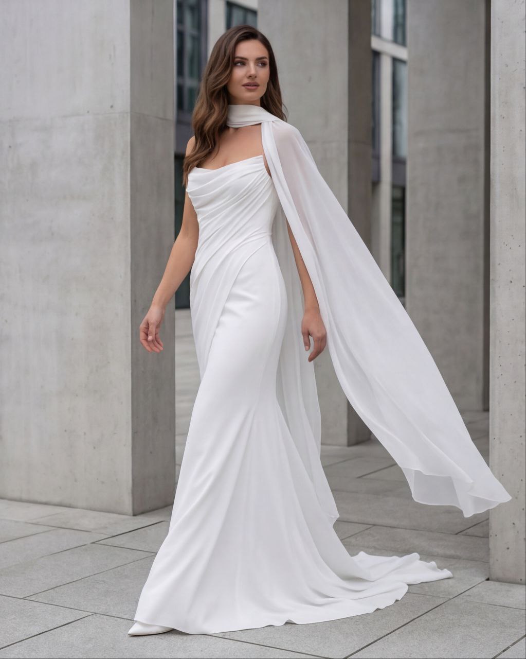 Свадебное платье Матти с шарфом