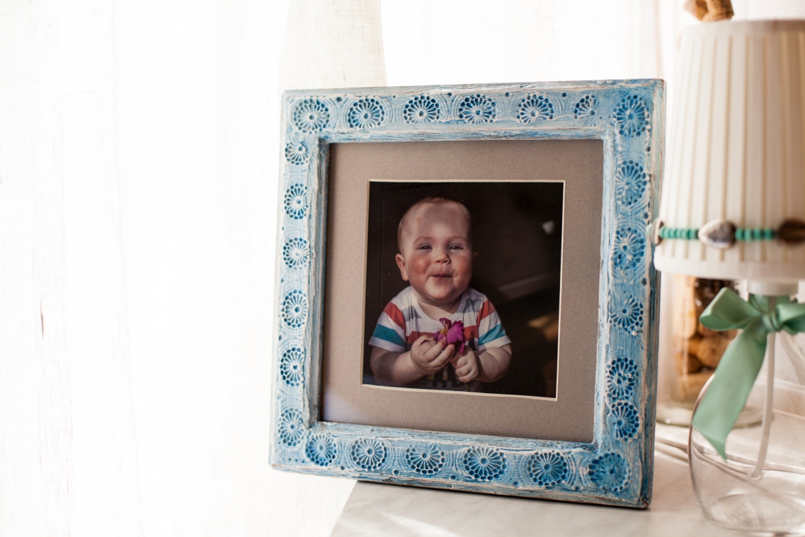 Голубая в узорчик