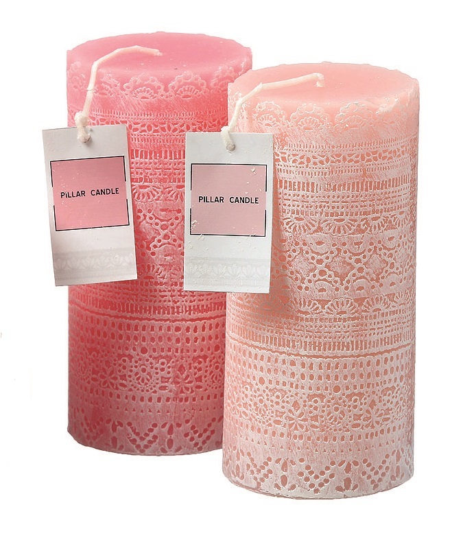 Свеча "Розовое кружево" большая в ассортименте