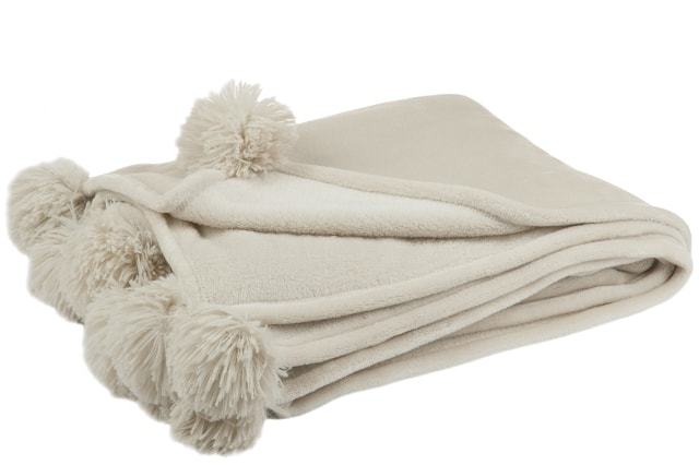 Плед "Пом-пон" беж