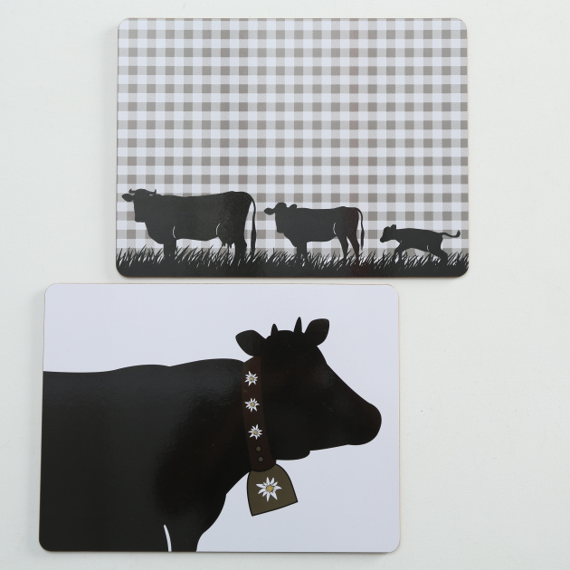 Набор из 4-х сервировочных подставок "Корова" в ассортименте