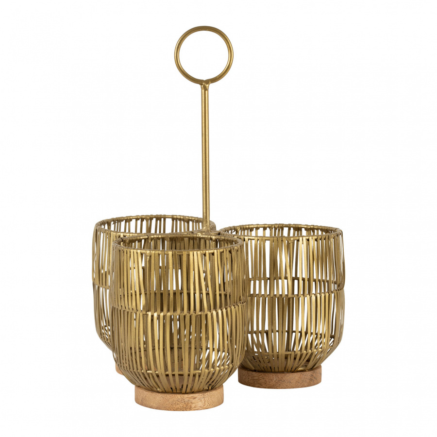 Подставка для столовых приборов в золотом цвете