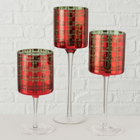 Набор из 3-х подсвечников "Шотландка"