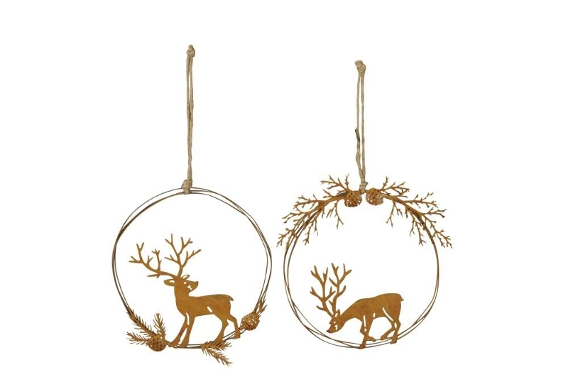 Декор подвесной "Венок с оленем" в ассортименте