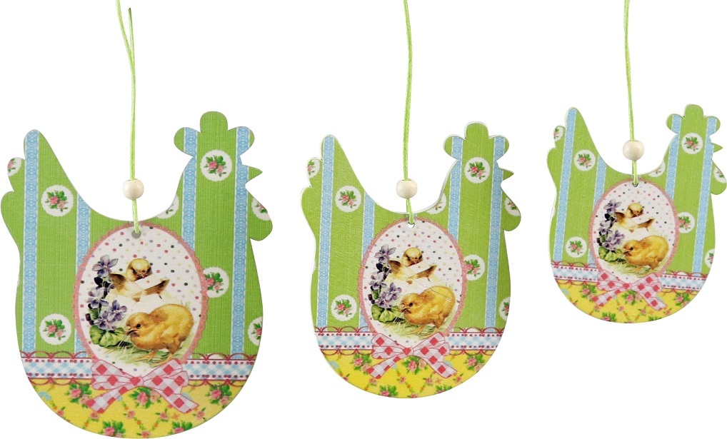 Набор из 3-х подвесных украшений "Курочка"