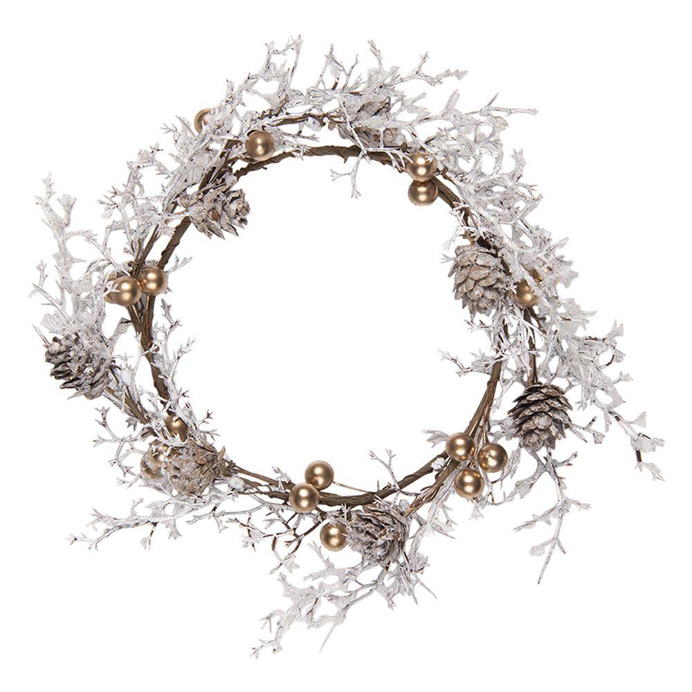 Венок декоративный с золотыми ягодками