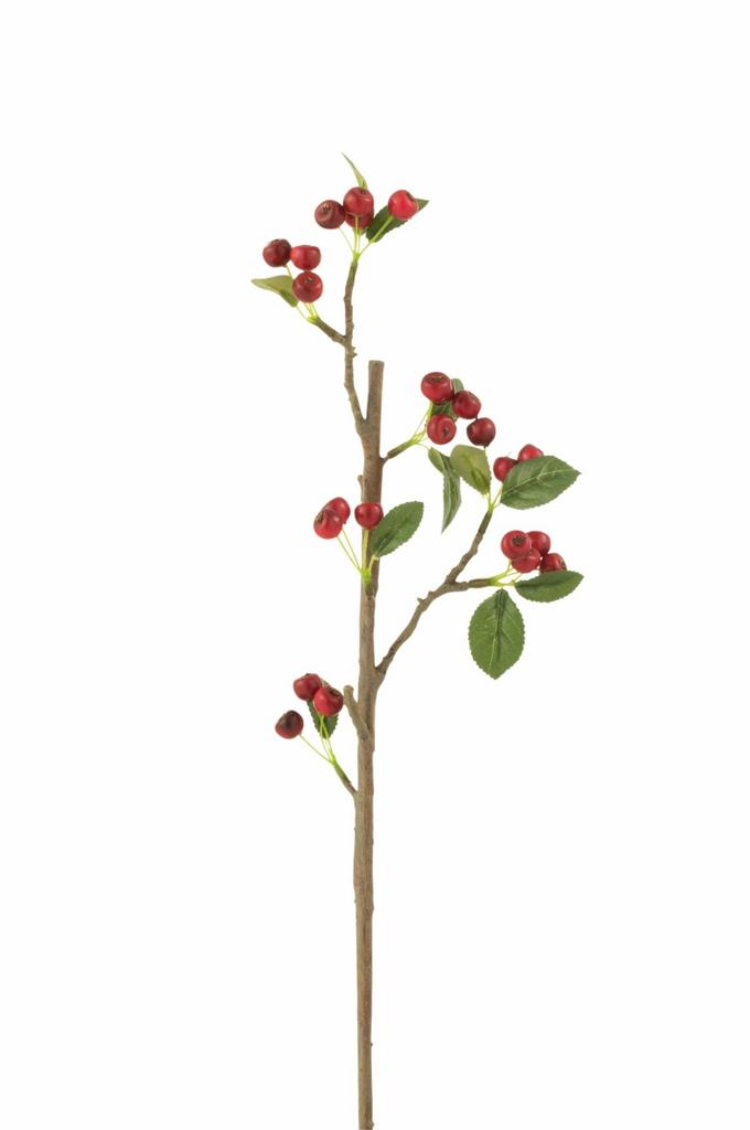 Искуственное растение "Веточка с листиками и ягодками"