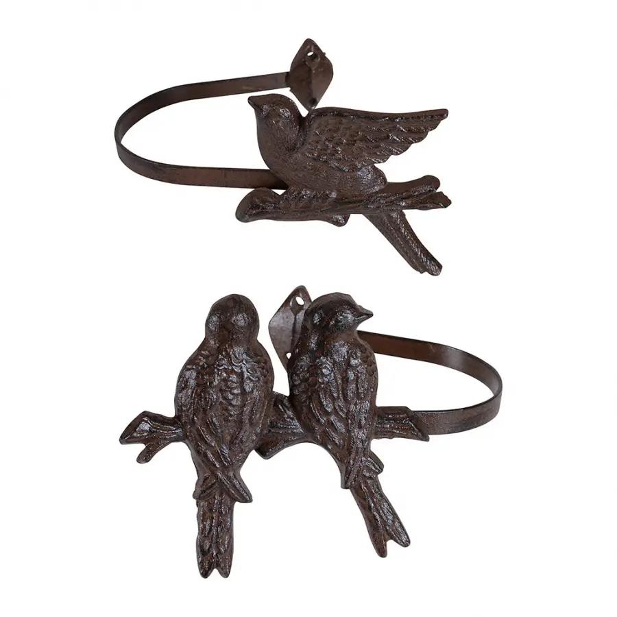 Подхваты для штор "Птички", комплект (чугун)