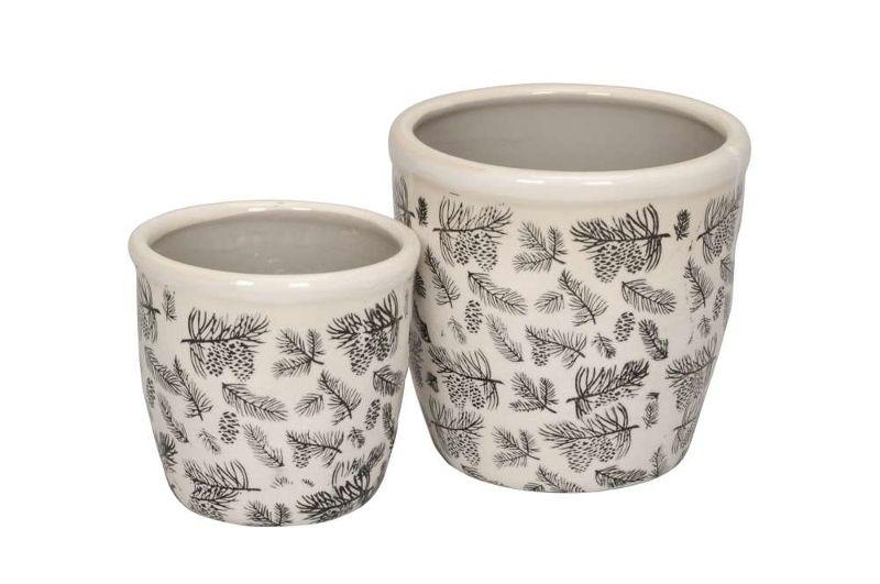 Набор из 2-х кашпо "Еловые ветки"