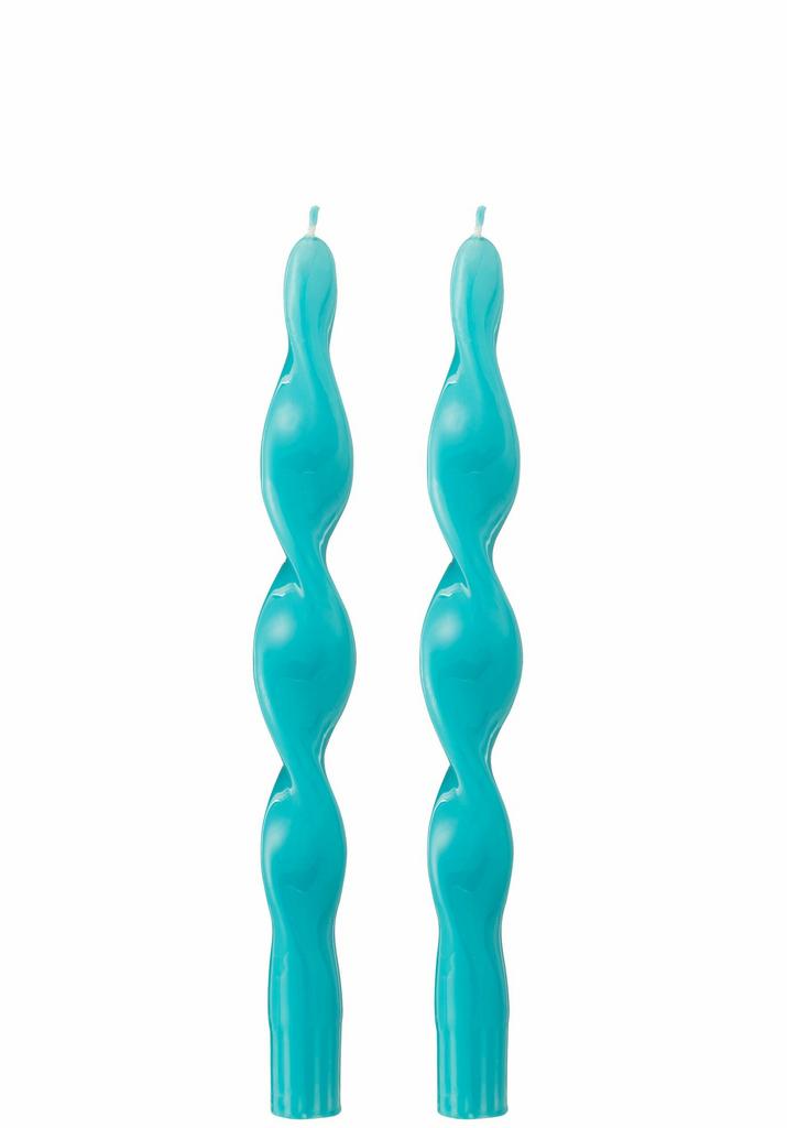 Набор из 2-х свечей "Твист" голубые