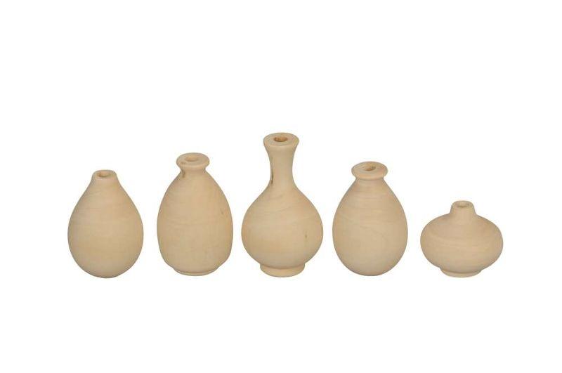 Набор из 10 деревянных декоративных мини-ваз на клеевой основе "Шима"