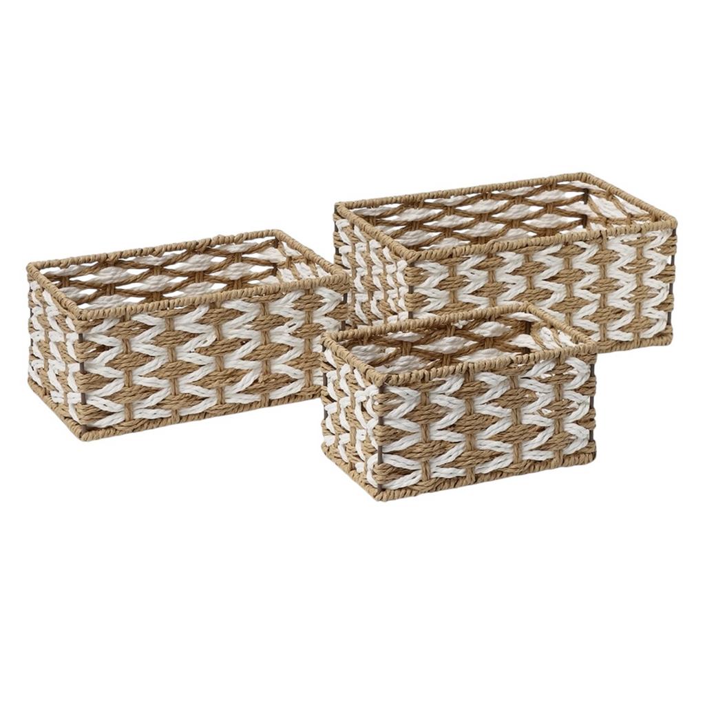 Корзины для хранения "LaDom", набор  из 3 шт, ручное плетение
