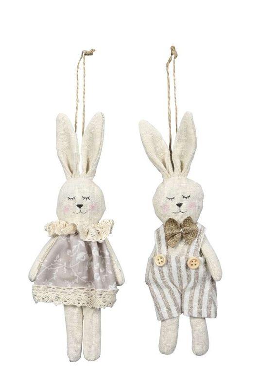 Декор подвесной "Льняной кролик" в ассортименте