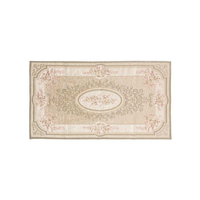 Коврик "Орнамент из роз" бежевый