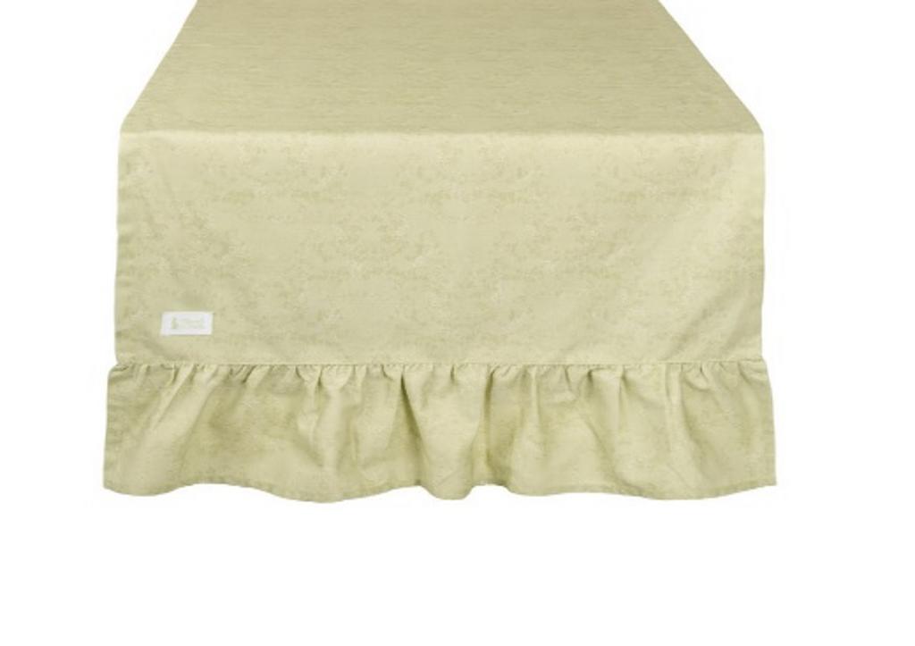 Дорожка с воланом оливковая "Цветочный сад"