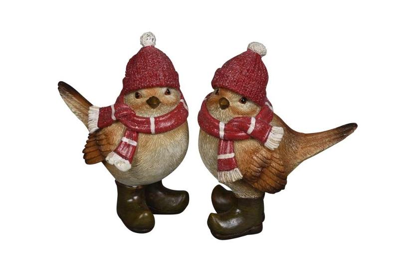 Декор "Птичка в шапке и шарфе" в ассортименте