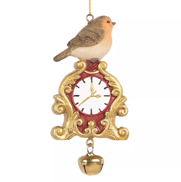 Декор подвесной "Птичка на часах"